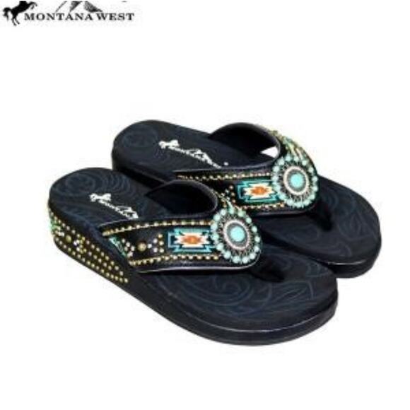 ❤️NWT❤️Montana West Aztec Collection Flip Flops - Picture 1 of 2